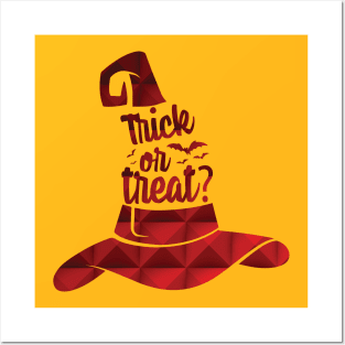 Trick or treat witch hat red Posters and Art